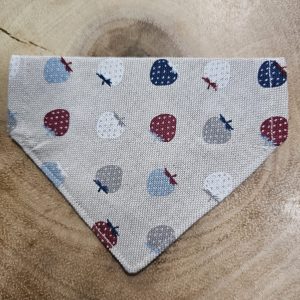 Strawberry Bandana, Blue & red- Size Small